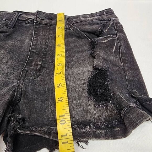 Kancan Black Denim Distressed Jean Shorts Size 9 Style Kc11142 - Picture 4 of 7